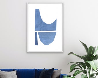 Minimalist Blue Wall Art, Abstract Modern Print, Minimalist Abstract Artwork, Mid Century Art Print, Unframed Available