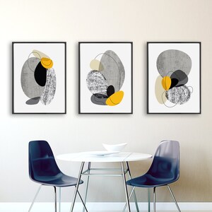 Set of 2 Colorful Modern Art, Set of 2 Mid-century Abstract