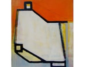 Abstract Oil Painting, Modern House, Contemporary Art, Architecture, Free US Shipping