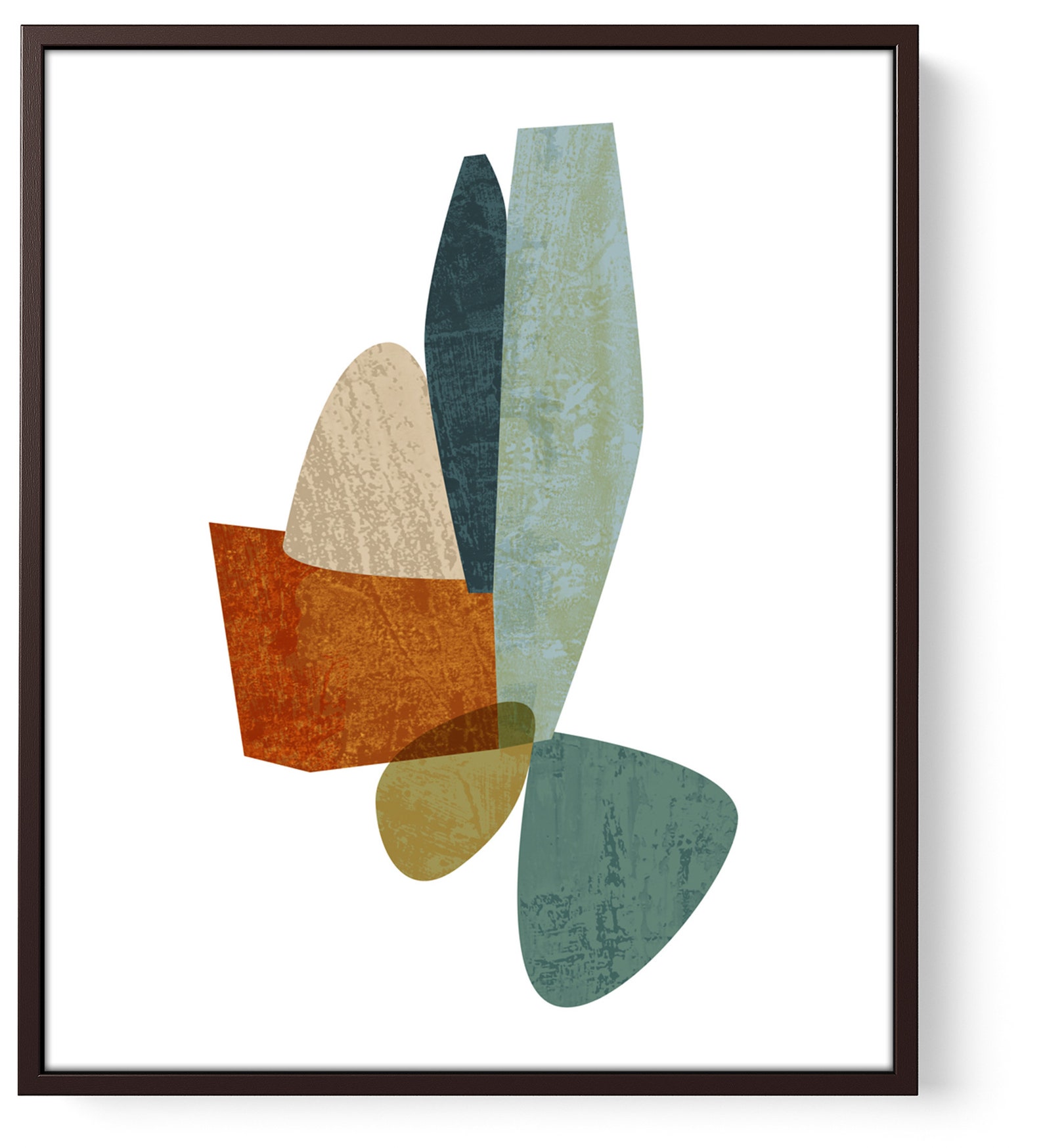 Framed Modern Art Print Abstract Artwork Mid Century Living Etsy