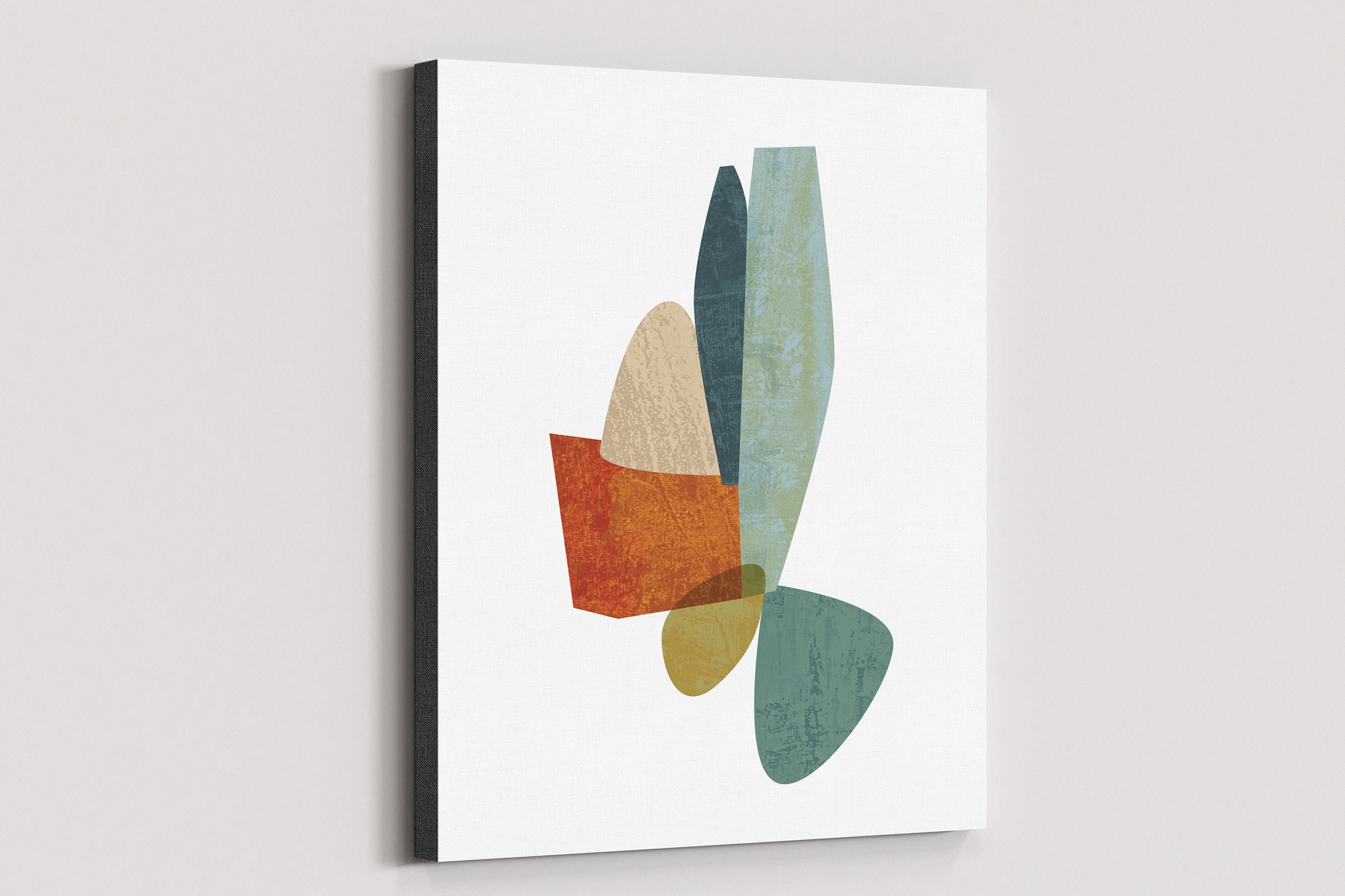 Mid Century Modern Abstract Canvas Large Canvas Wall Art Etsy