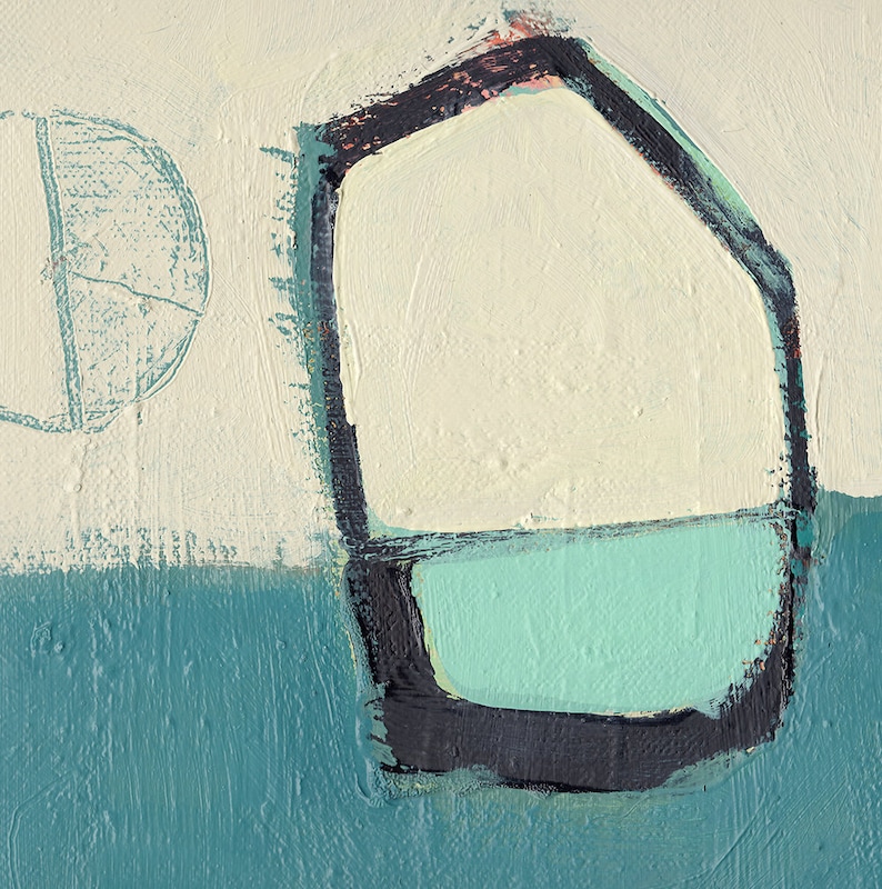 Teal Abstract Art Print, Framed Modern Wall Decor image 4