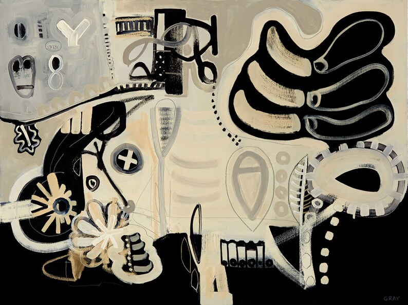 Black and White Wall Art Boho Wall Art Contemporary Etsy