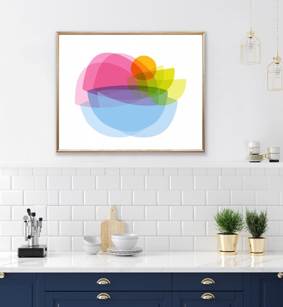 Colorful Wall Art Print for Kitchen or Dining Room Wall Decor Etsy