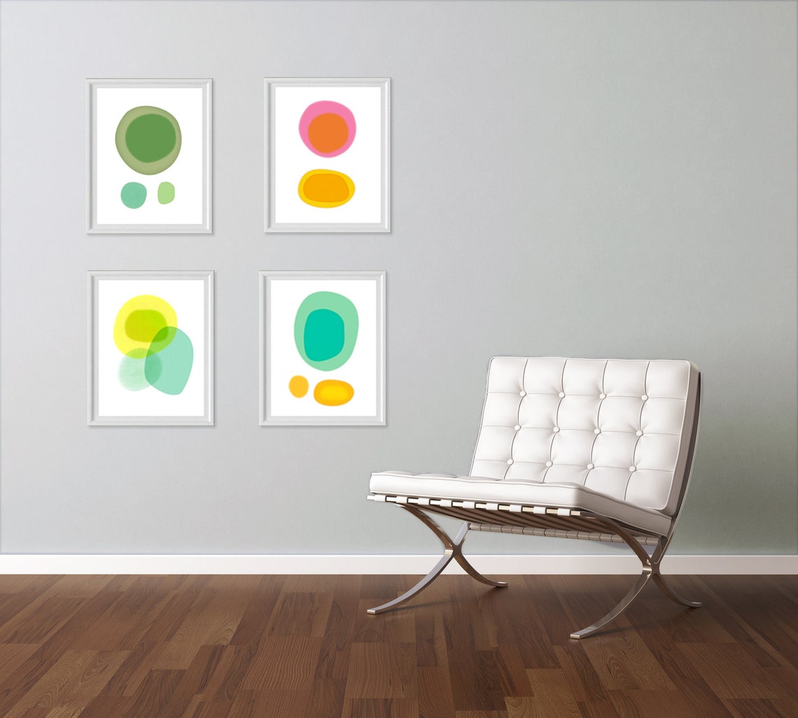 Colorful Modern Wall Art Abstract Wall Art Mid Century Etsy