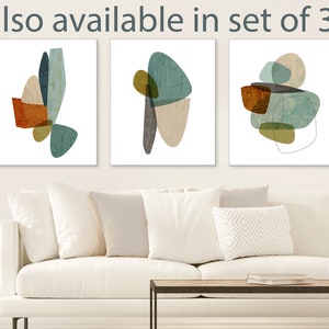 Framed Mid Century Modern Print Set of 2, Framed Abstract Wall Art ...