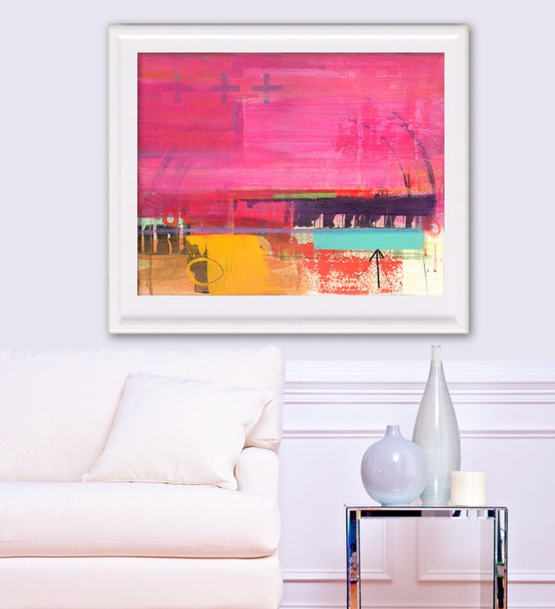 Pink Contemporary Art Print Colorful Abstract Art Modern Etsy