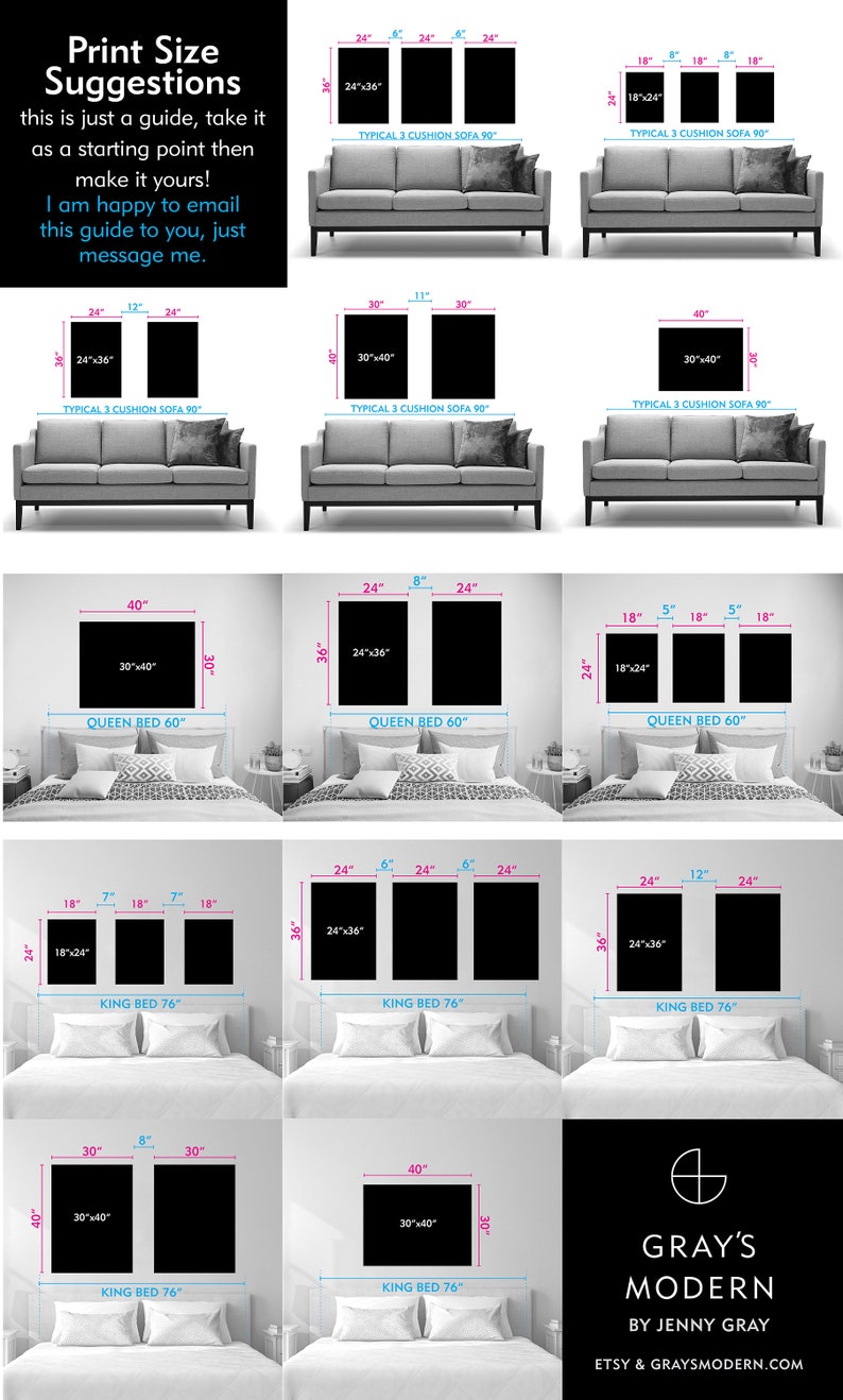 Black and White Wall Art Boho Wall Art Contemporary Etsy