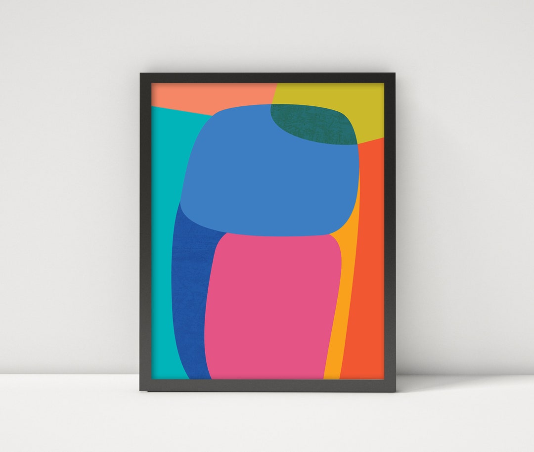 Multicolor Modern Art, Abstract Art Print, Large Printed Wall Art