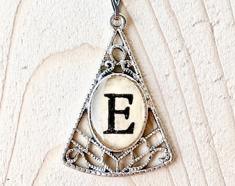 Ornate Letter E Necklace