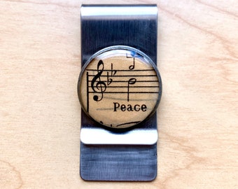 Peace Sheet Music Money Clip