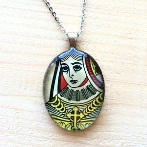 Gothic Queen Card Necklace
