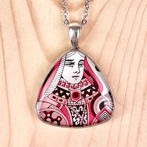 Triangle Queen Playing Card Necklace