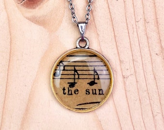 The Sun Sheet Music Necklace