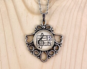 Twelve Eight Time Sheet Music Necklace