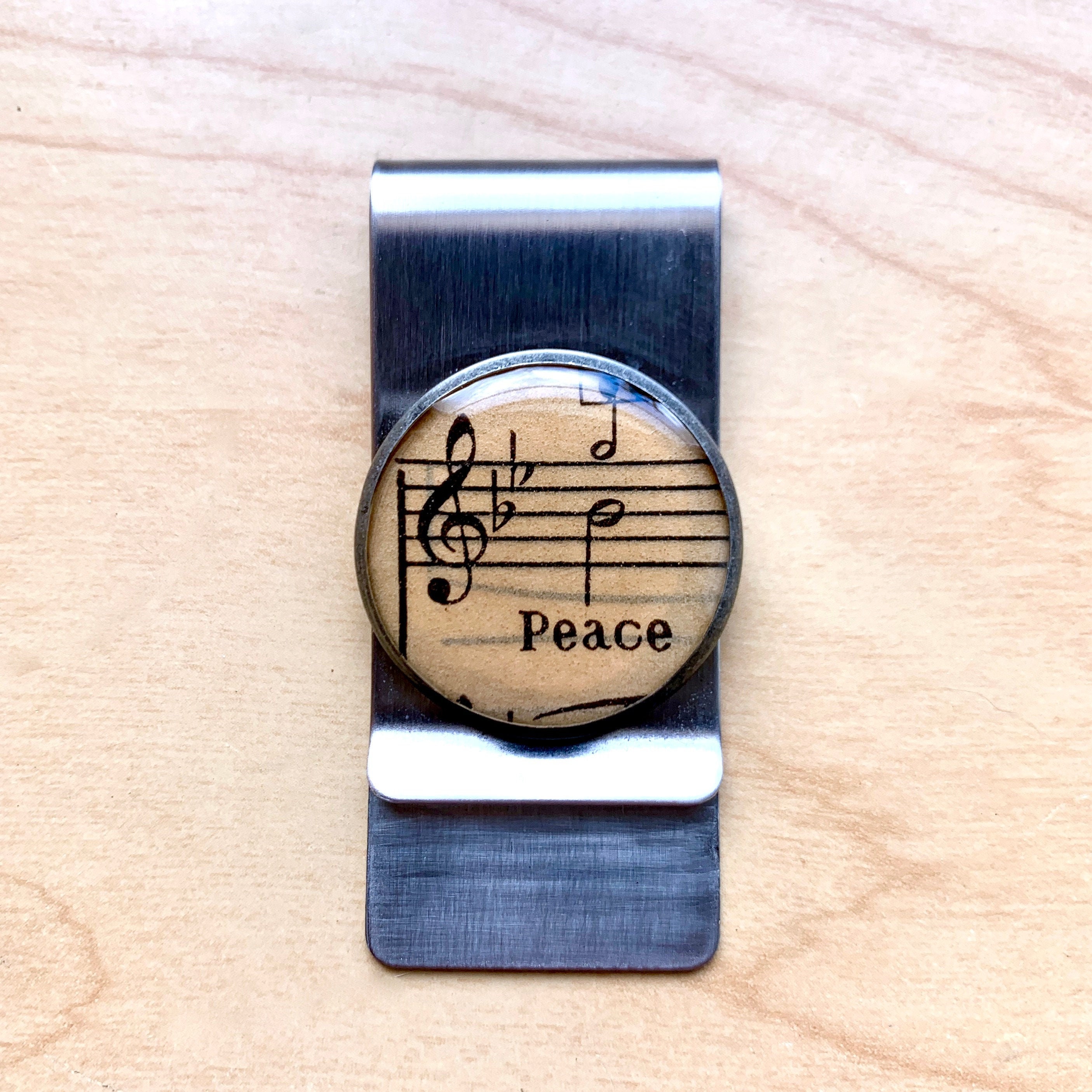 Peace Sheet Music Money Clip Etsy