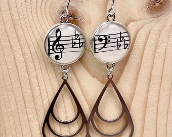 Sheet Music Dangle Earrings