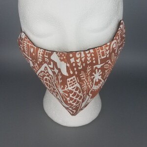 Gingerbread facemask 2 Layer or UPGRADE 3 Layer + Nose Wire + (1) 3M 1900 Hepa Filter- made in usa