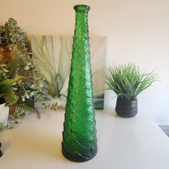 Tall Italian Green Glass - Etsy Canada