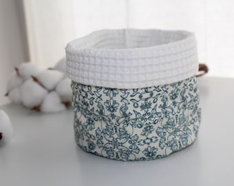Organic Cotton Reversible Basket, Makeup Pads Holder