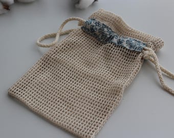 Organic Cotton Mesh Wash Bag, Reusable Makeup Remover Pads