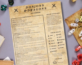 Hoja de trucos de Dungeons and Dragons: habilidades, tiros de salvación y tipos de daños para jugadores de FR y EN