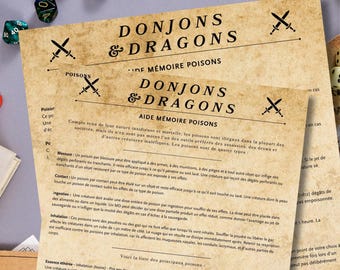 Hoja de trucos sobre venenos para dragones y mazmorras