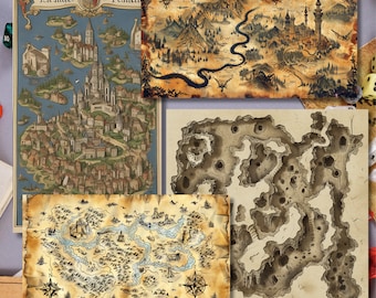 25 plantillas de mapas/mazmorras para Game Master Dungeons and Dragons - Aventura y exploración