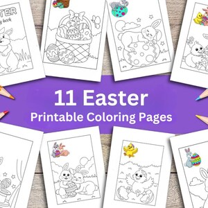 EASTER COLORING PAGES , Easter Bunny Coloring Pages Printable , Easter Coloring Pages for Kids, Easter Kids Coloring Page, Easter Egg Colori