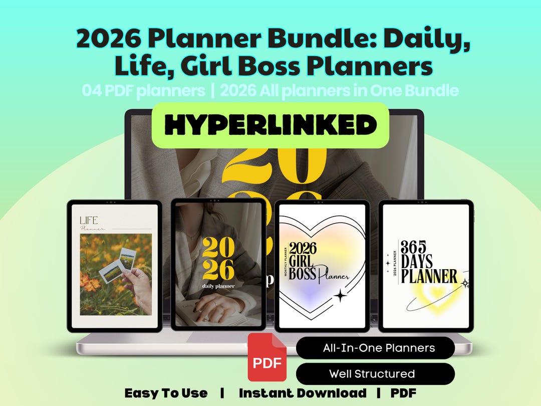 2026 Planner Bundle: Daily, Life, Girl Boss Planners (digital Download ...
