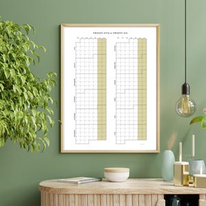 2025-2026 Colorful Wall Calendar: Year at a Glance Printable (PDF Download, Multiple Sizes Available)