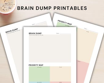 Brain Dump Printable | Mental Clarity Planner | Daily Focus Sheets (PDF)