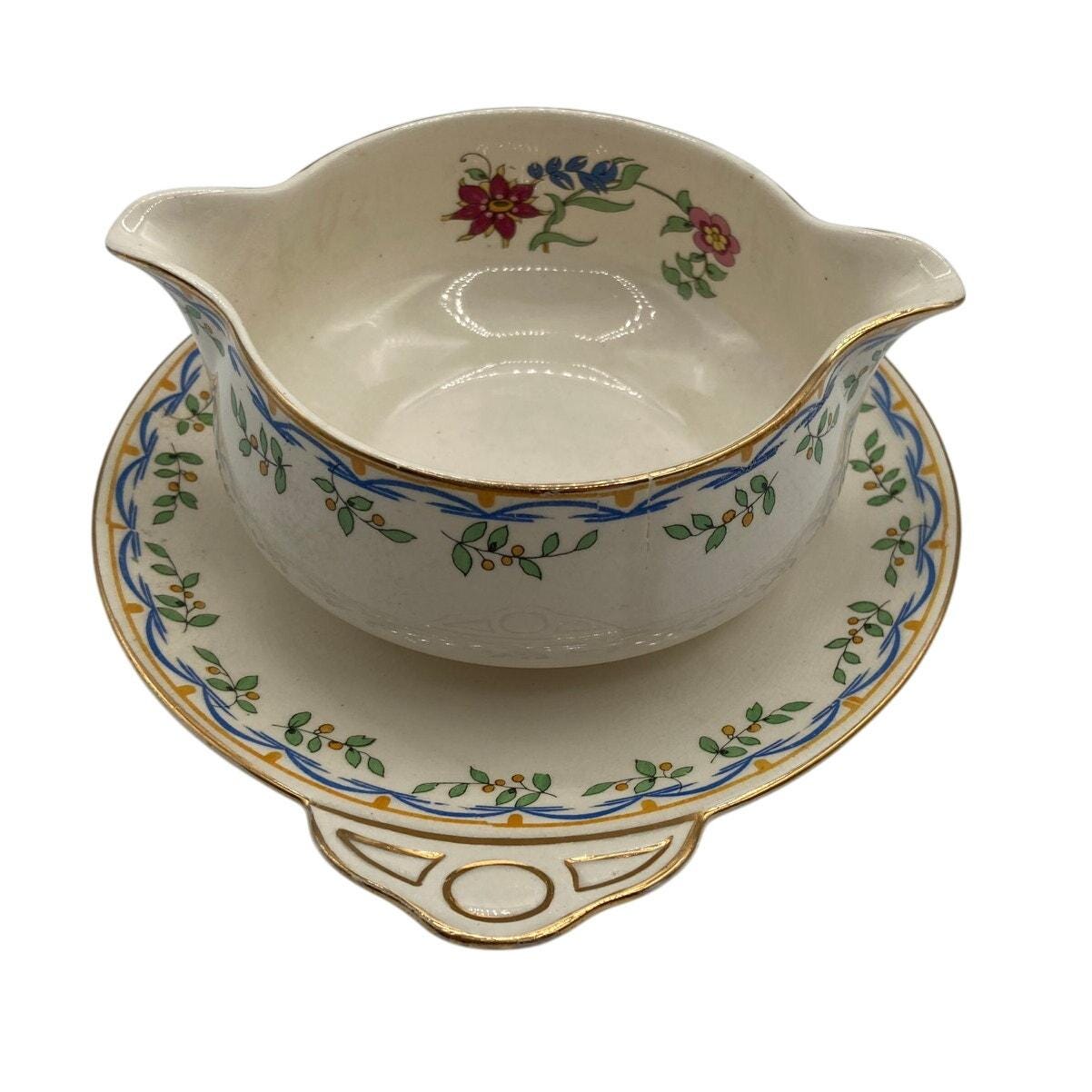 イギリス製 1910年 William Adams & Son 陶器 ソースポット 