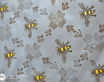 for the Bee lover at heart. A scarf full of bee hives and bees with gold metalic stripes.  This scarf is custom made.