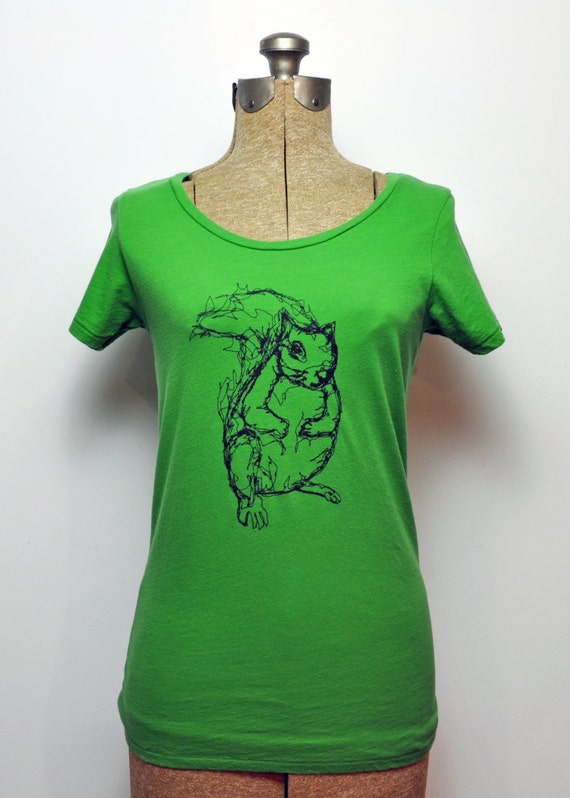 Items similar to Organic Squirrel Tee- Scoop Neck on Etsy