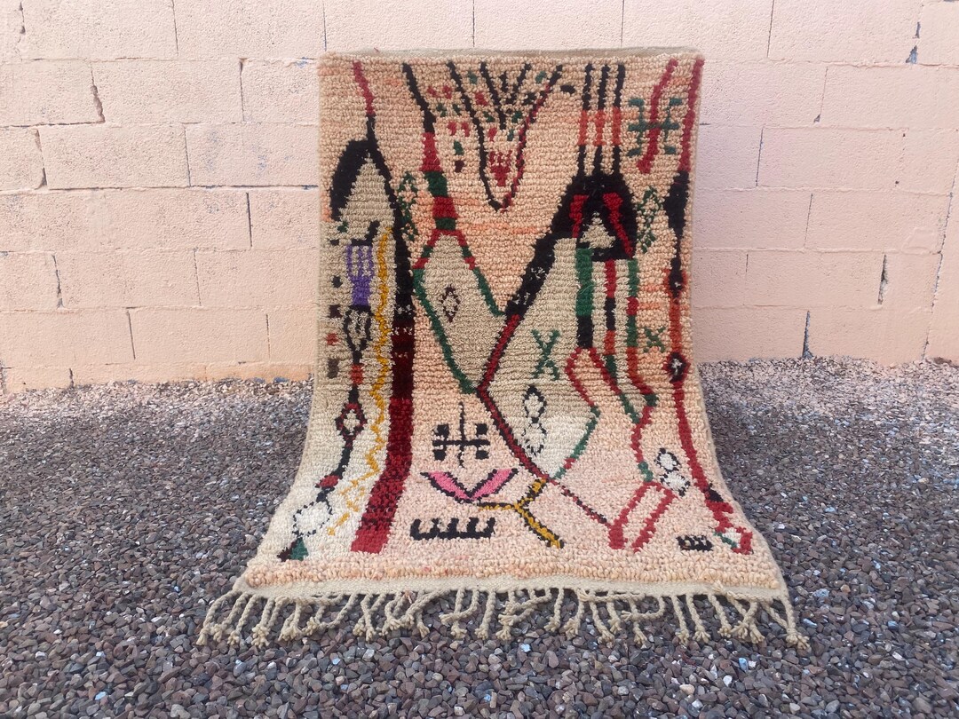 Custom Moroccan Berber Wool Rug – Handmade Amazigh Geometric Rug With ...