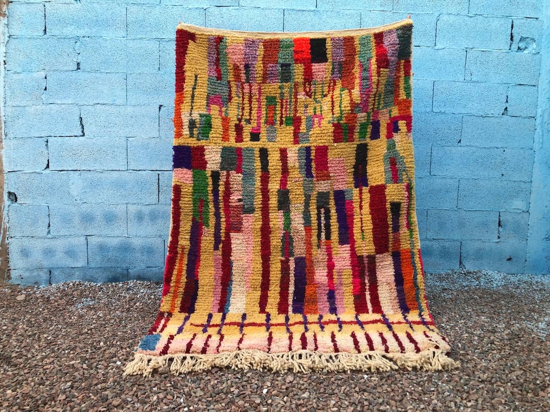 Custom Moroccan Berber Rug – Handmade Amazigh Abstract Wool Rug With ...