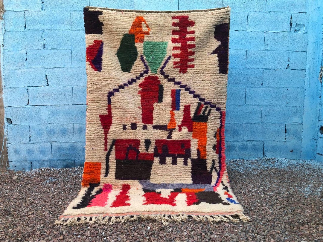 Custom Moroccan Berber Rug – Handmade Amazigh Abstract Wool Rug With ...