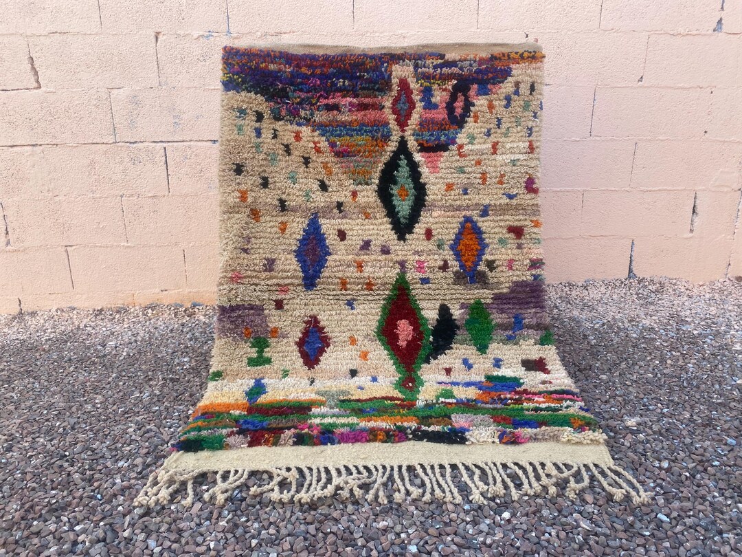Custom Moroccan Berber Rug – Handmade Amazigh Abstract Wool Rug With ...