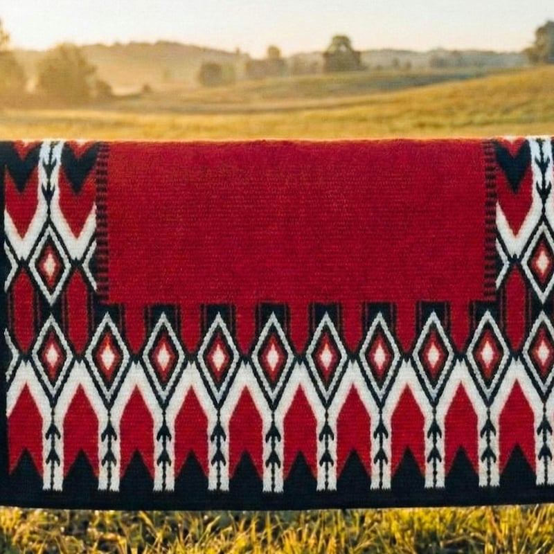Red Aztec Saddle Blanket - Etsy