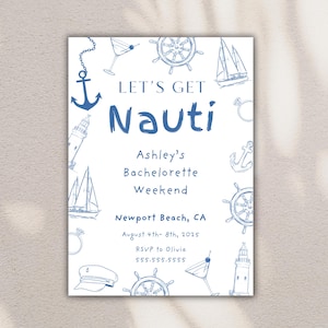 Nautical Bachelorette Invitation: Last Sail Before the Veil (Digital Canva Template)