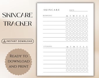 Weekly Skincare Tracker: Morning & Evening Routine (Digital Download)