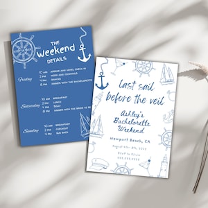 Nautical Bachelorette Invitation: Last Sail Before the Veil (Digital Invite)