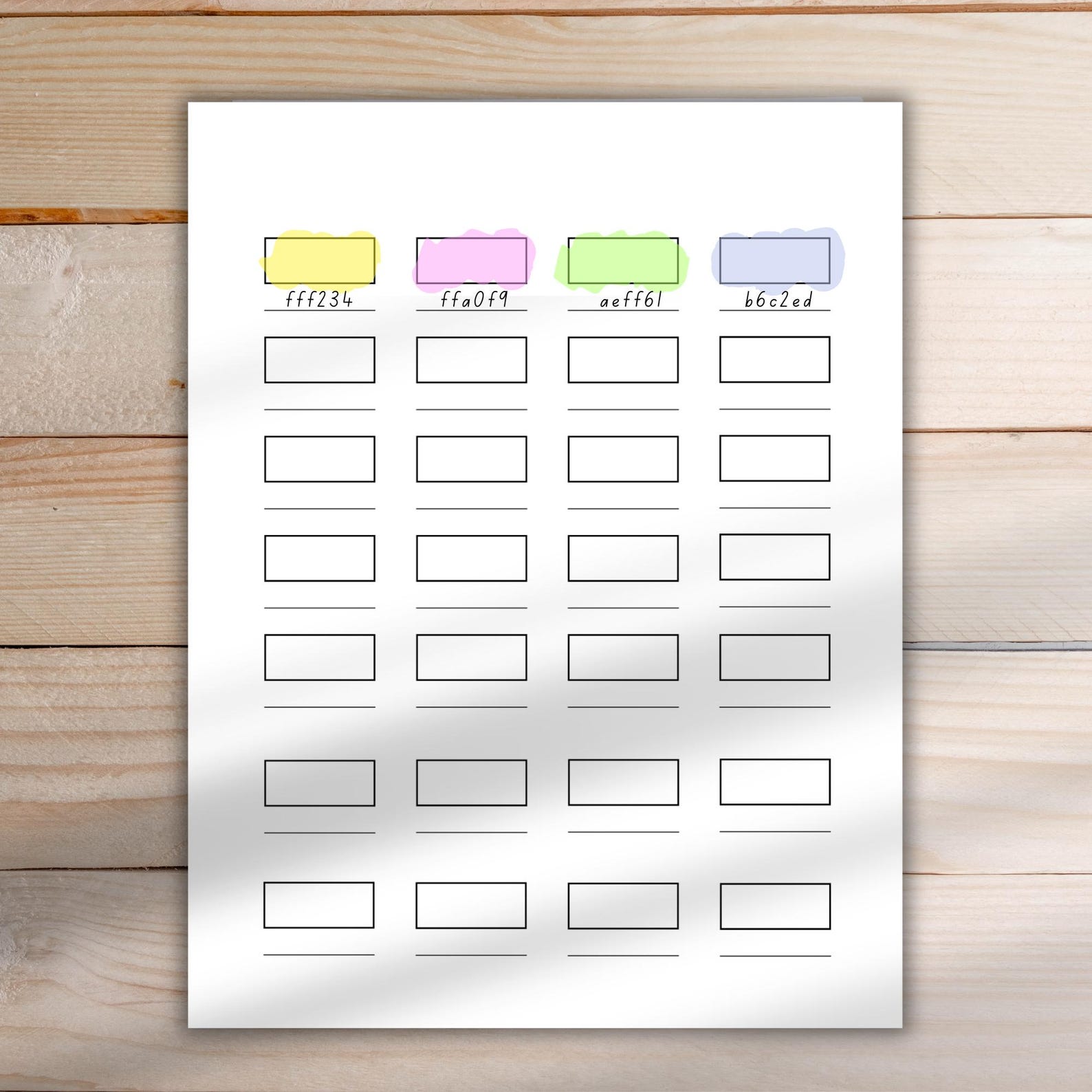 Marker Swatch Template Printable PDF, 6 Versions, Art Supply Color Chart, Pen and Marker ...