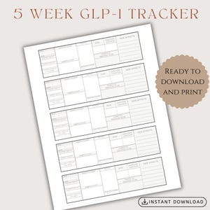 GLP-1 Injection Tracker: Weekly Progress, Dosage & Weight Loss (Digital PDF)