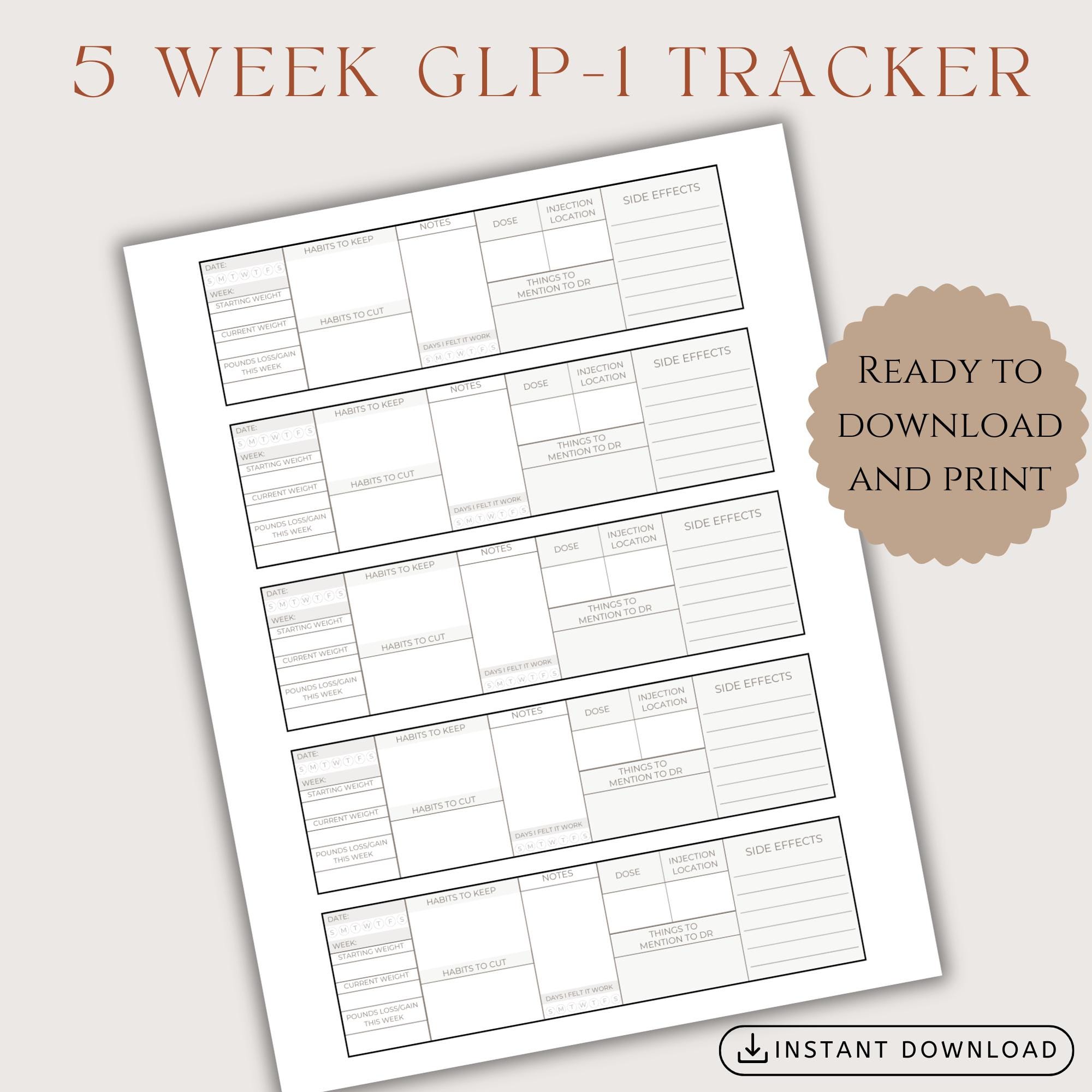 best day of week to take glp 1 GLP-1 Injection Tracker: Weekly Progress, Dosage & Weight Loss (digital  PDF)