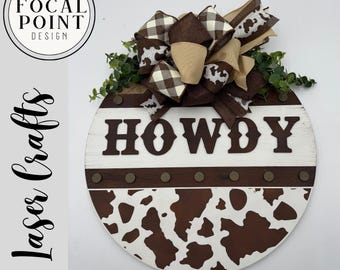 Howdy Welcome Door Sign | Rustic Western Farmhouse Decor