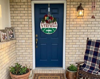 Florida State Seminoles Door Hanger | FSU Front Door Backer | Game Day Decor | Go Noles Welcome Sign | Custom College Football Door Sign