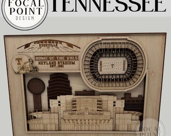 Layered Laser Cut & Engraved Neyland Stadium – Tennessee Volunteers Home Decor