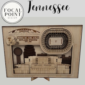 Layered Laser Cut & Engraved Neyland Stadium – Tennessee Volunteers Home Decor